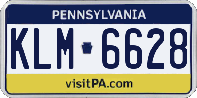 PA license plate KLM6628