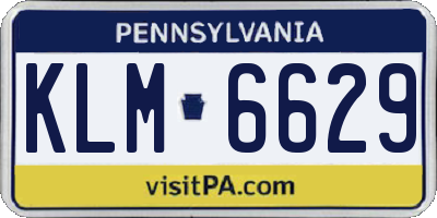 PA license plate KLM6629
