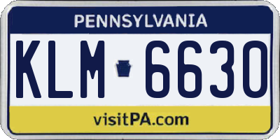 PA license plate KLM6630