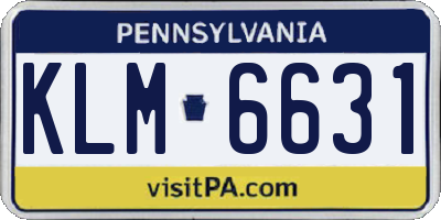 PA license plate KLM6631