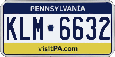 PA license plate KLM6632