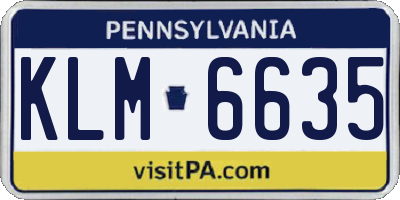 PA license plate KLM6635
