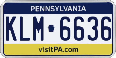 PA license plate KLM6636