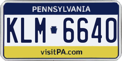 PA license plate KLM6640