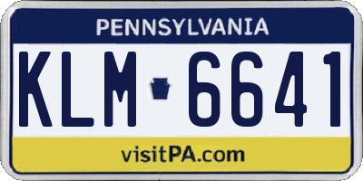 PA license plate KLM6641
