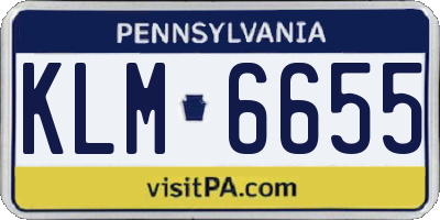 PA license plate KLM6655