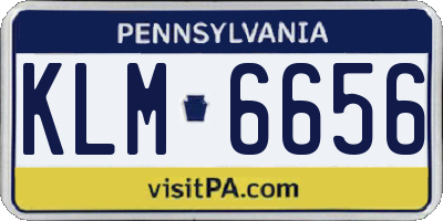PA license plate KLM6656