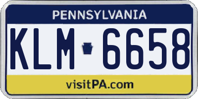 PA license plate KLM6658