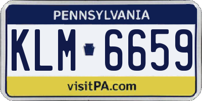 PA license plate KLM6659