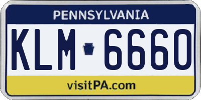 PA license plate KLM6660