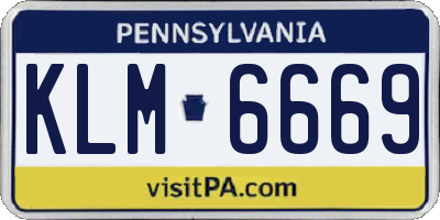 PA license plate KLM6669