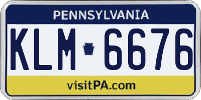 PA license plate KLM6676