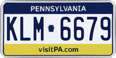 PA license plate KLM6679