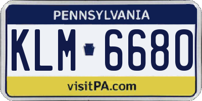 PA license plate KLM6680