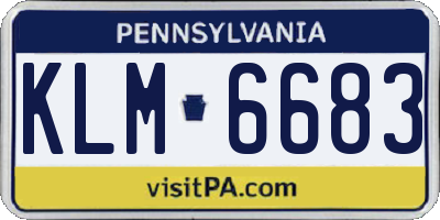 PA license plate KLM6683