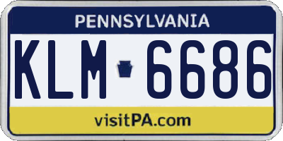 PA license plate KLM6686