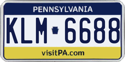 PA license plate KLM6688