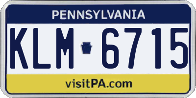 PA license plate KLM6715