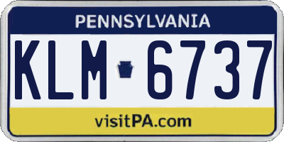 PA license plate KLM6737