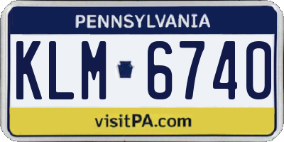 PA license plate KLM6740