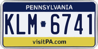 PA license plate KLM6741