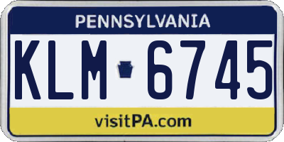 PA license plate KLM6745