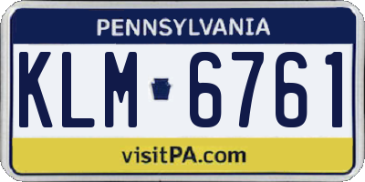 PA license plate KLM6761
