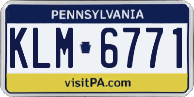 PA license plate KLM6771