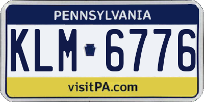 PA license plate KLM6776