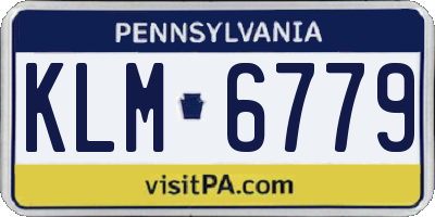 PA license plate KLM6779