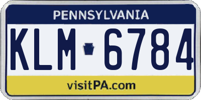 PA license plate KLM6784