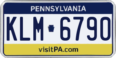 PA license plate KLM6790