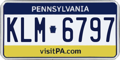 PA license plate KLM6797