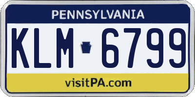PA license plate KLM6799