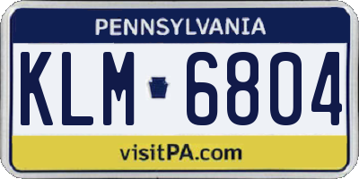PA license plate KLM6804