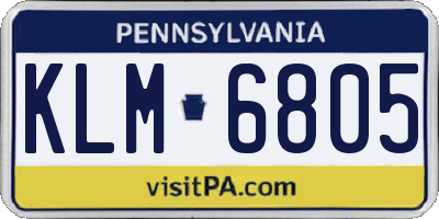 PA license plate KLM6805