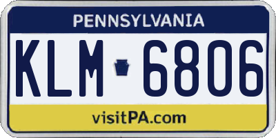 PA license plate KLM6806