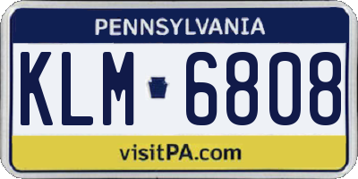 PA license plate KLM6808