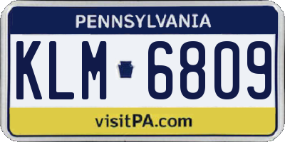 PA license plate KLM6809