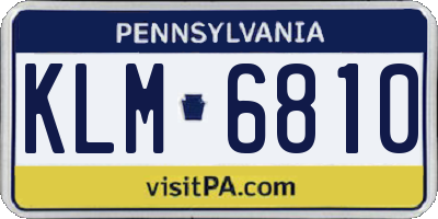 PA license plate KLM6810