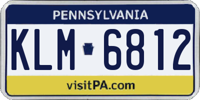 PA license plate KLM6812