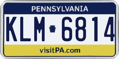PA license plate KLM6814