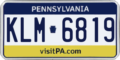 PA license plate KLM6819