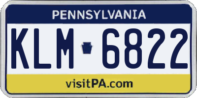 PA license plate KLM6822