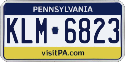 PA license plate KLM6823