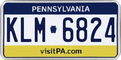 PA license plate KLM6824