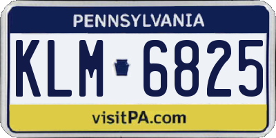 PA license plate KLM6825