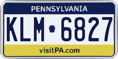 PA license plate KLM6827