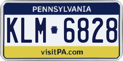 PA license plate KLM6828