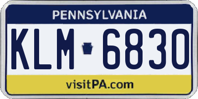 PA license plate KLM6830